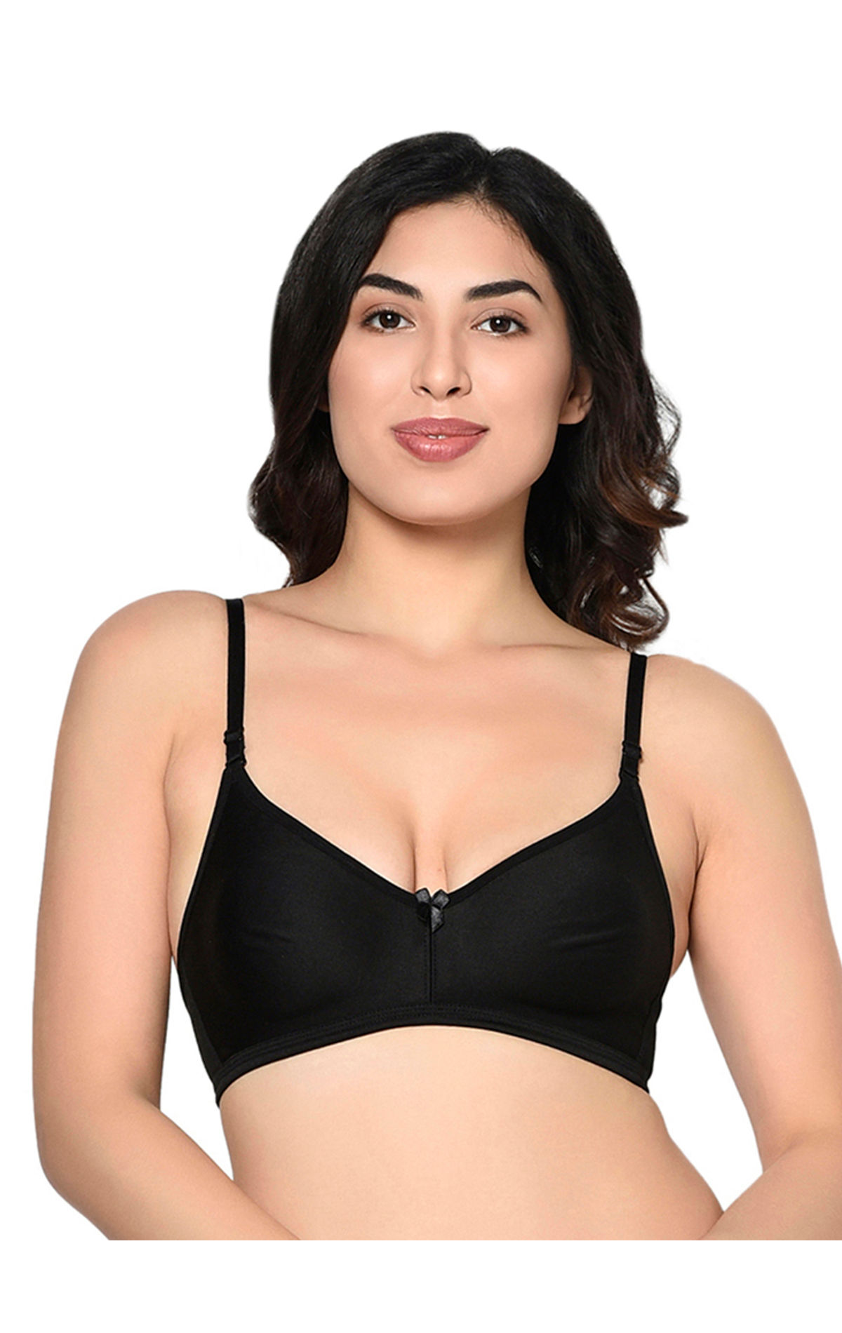 Buy Bodycare Seamless Cup Bra In Black-Purple-White Color - Pack Of 3 Online