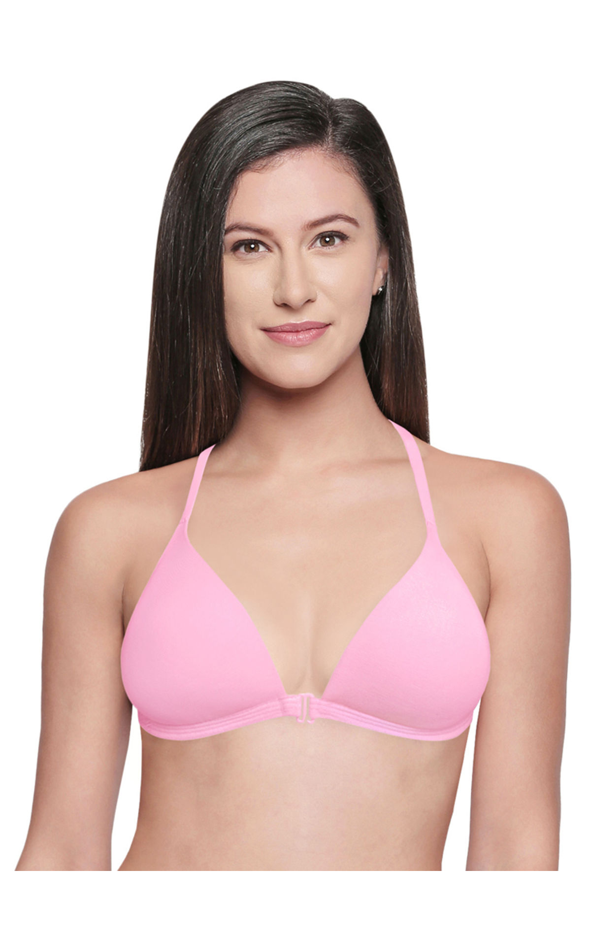 Bodycare Low Coverage, Front Open, Seamless Padded Bra-6571-pink, 6571-pink