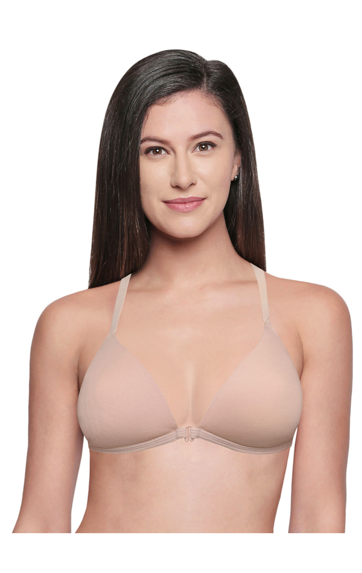 Bodycare Low Coverage, Front Open, Seamless Padded Bra-6571-skin, 6571-skin