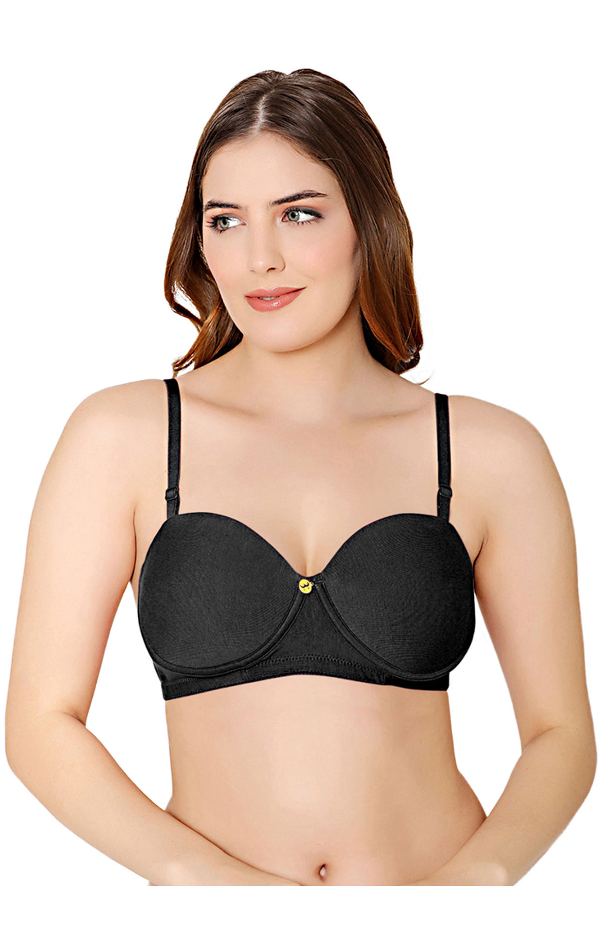 Bodycare cotton spandex wirefree convertible straps Seamless padded demi  cup bra-6575B