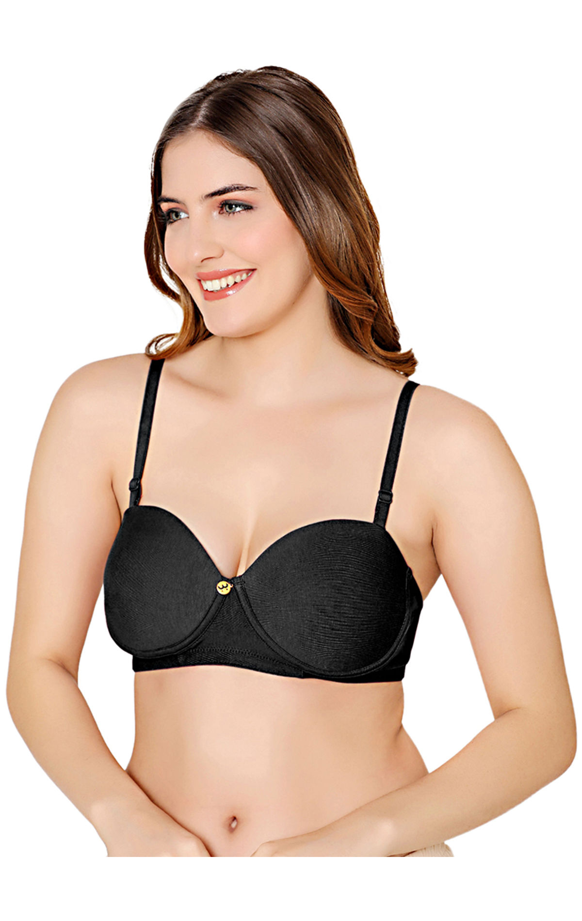 Bodycare cotton spandex wirefree convertible straps Seamless padded demi cup  bra-6575B