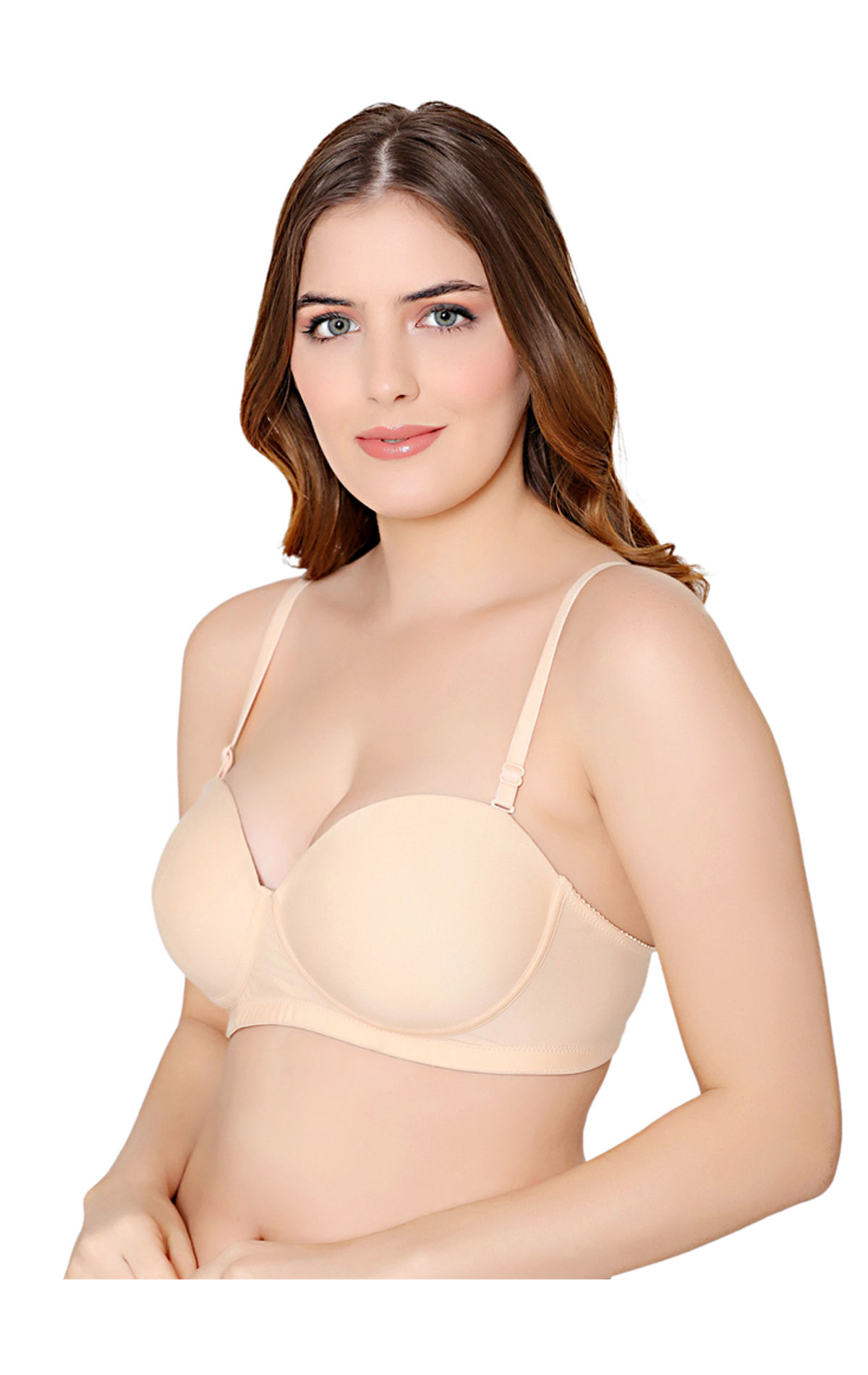 Bodycare cotton spandex wirefree convertible straps Seamless padded demi  cup bra-6575W