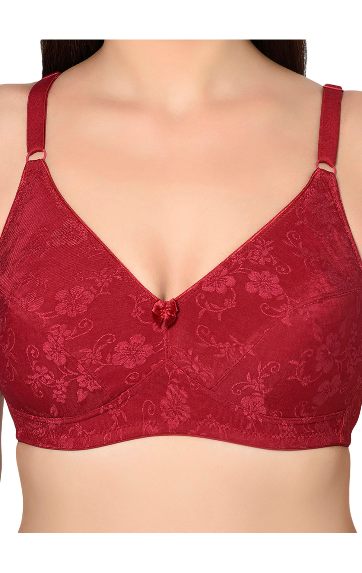 Bodycare Printed Padded Bra-6579-maroon, 6579-maroon