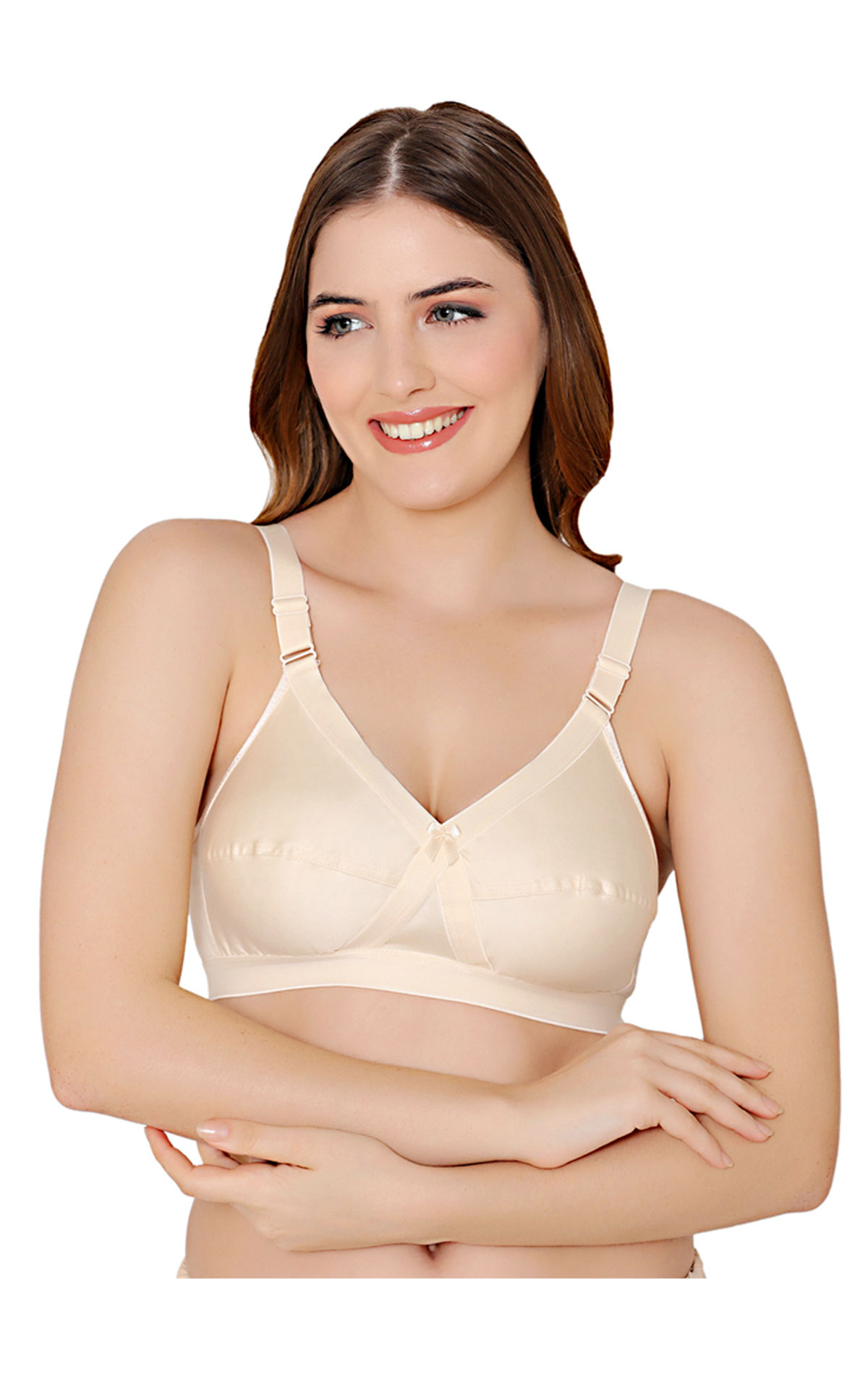 Bodycare cotton wirefree convertible straps comfortable non padded bra-1510W