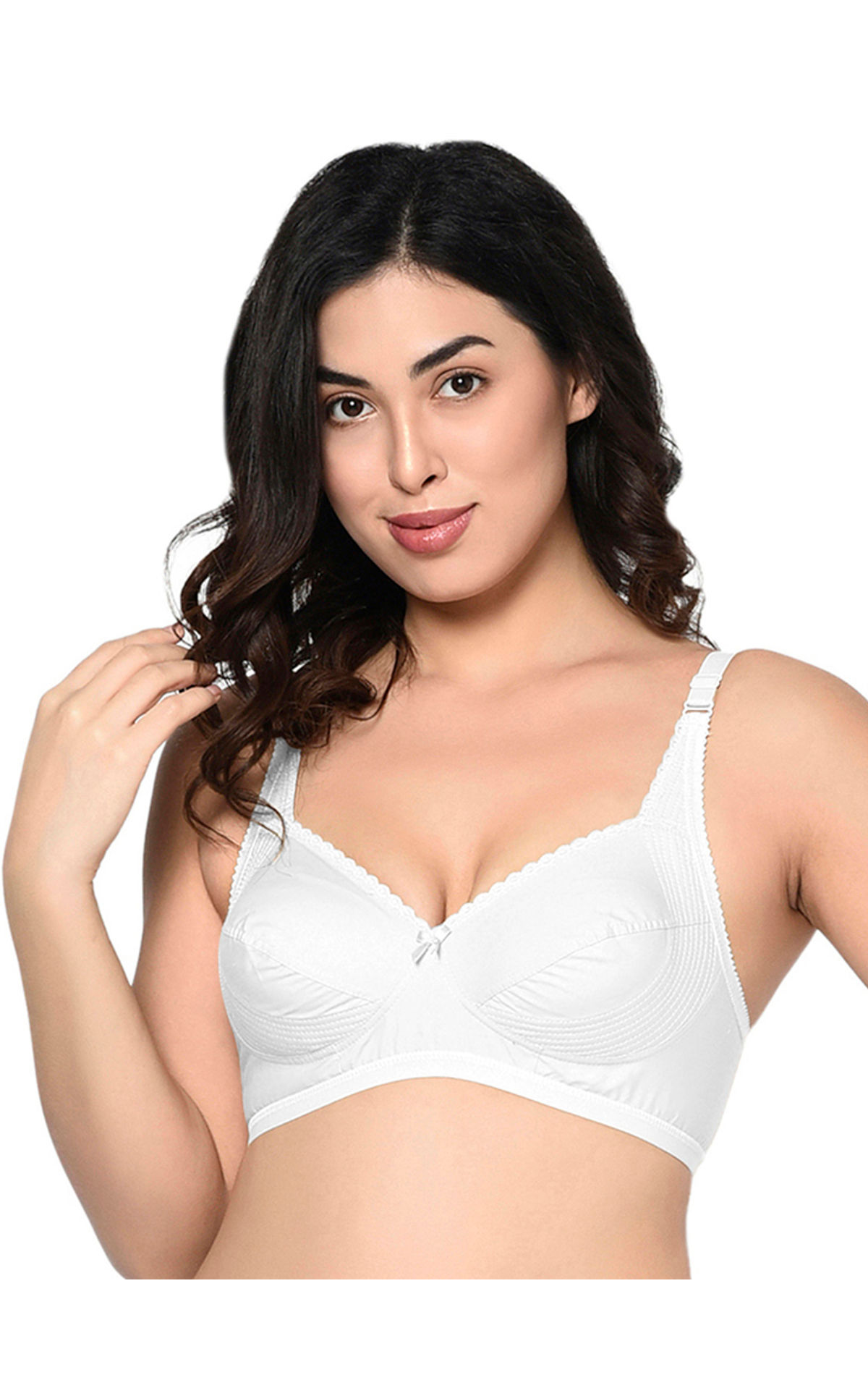 Buy Featherline Women Multicolor Pure Cotton Pack of 2 Minimizer Bra ( 34E  ), Teenager, Full Coverage, Non Padded, Pure Cotton, Everyday, White, Skin, Minimizer Bra