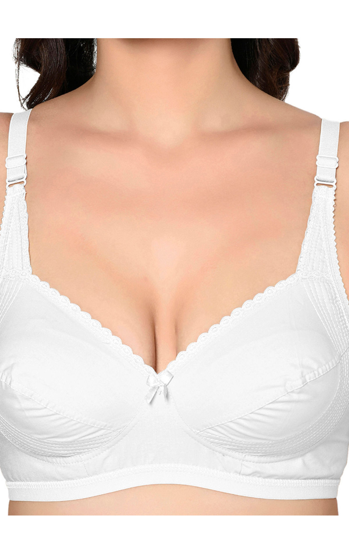 Buy Bodycare Women Seamed Non Padded Full Coverage Bra B Cup-6592 - Pack Of  3 - White online