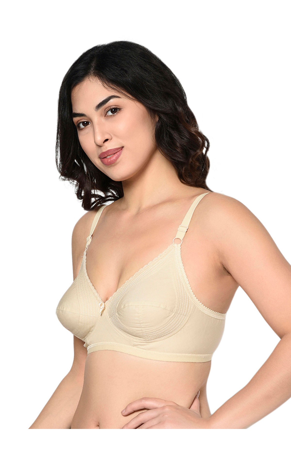 Buy Needytime Poly Cotton Padded Bra (Skin, 36) Online In India At