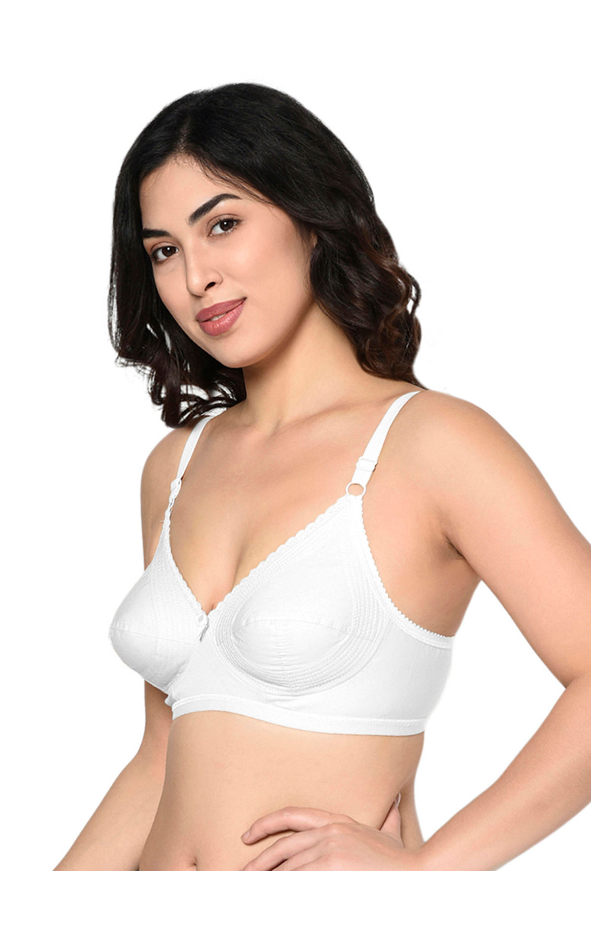 Buy Bodycare Pack Of 3 White Solid Sports Bra E1616WWW - Bra for