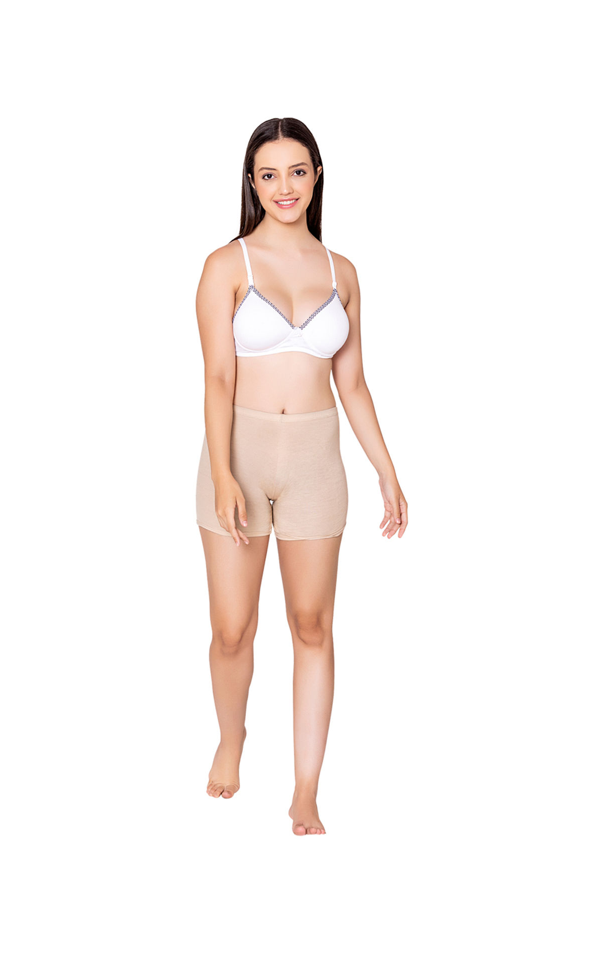 Beige Daily Wear Plain Dyed Hypoallergenic Soft Cotton Padded Bra With  Adjustable Straps at Best Price in Noida