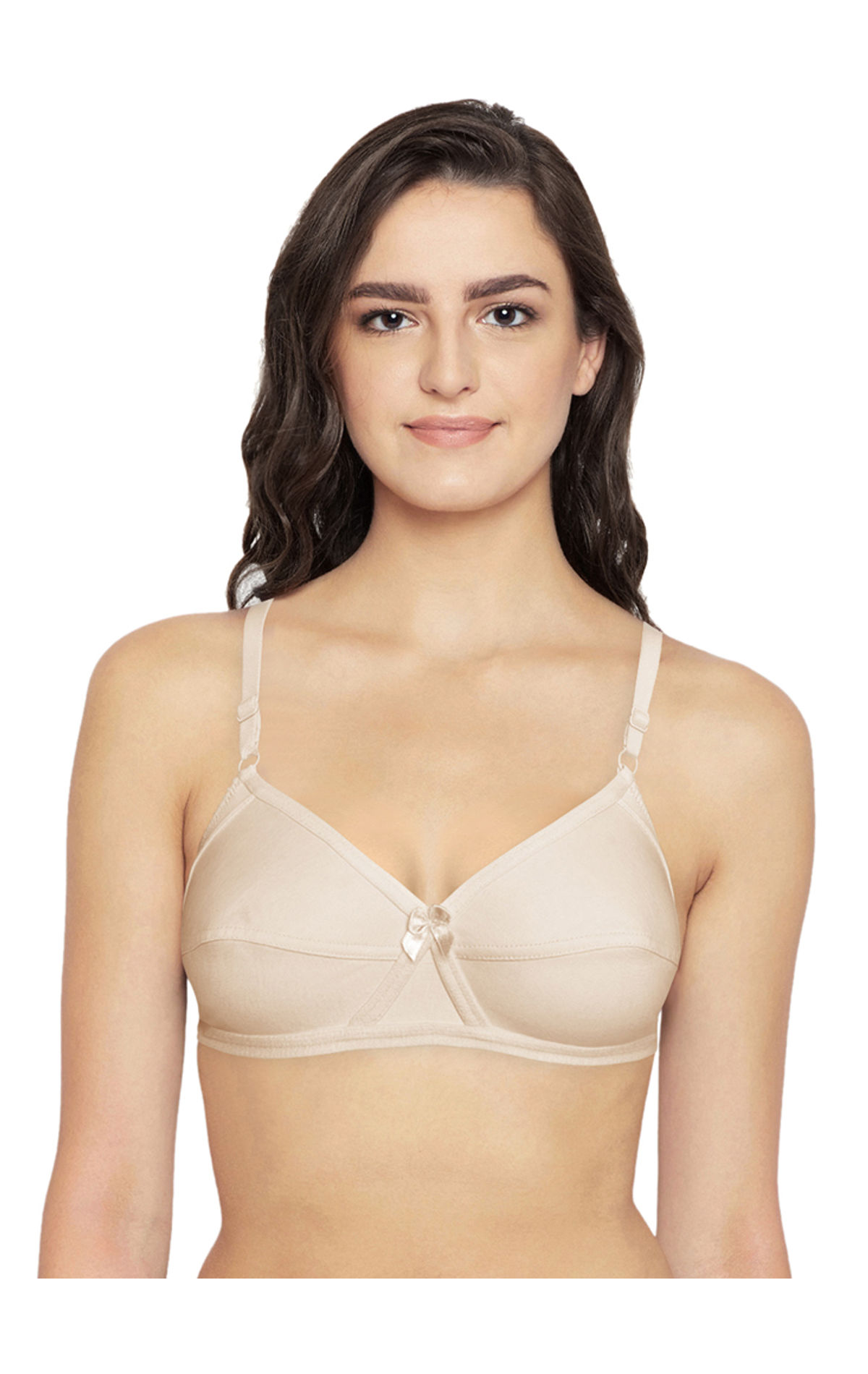 Buy Lady One Women Beige Cotton Blend Full Coverage Non Padded Bra