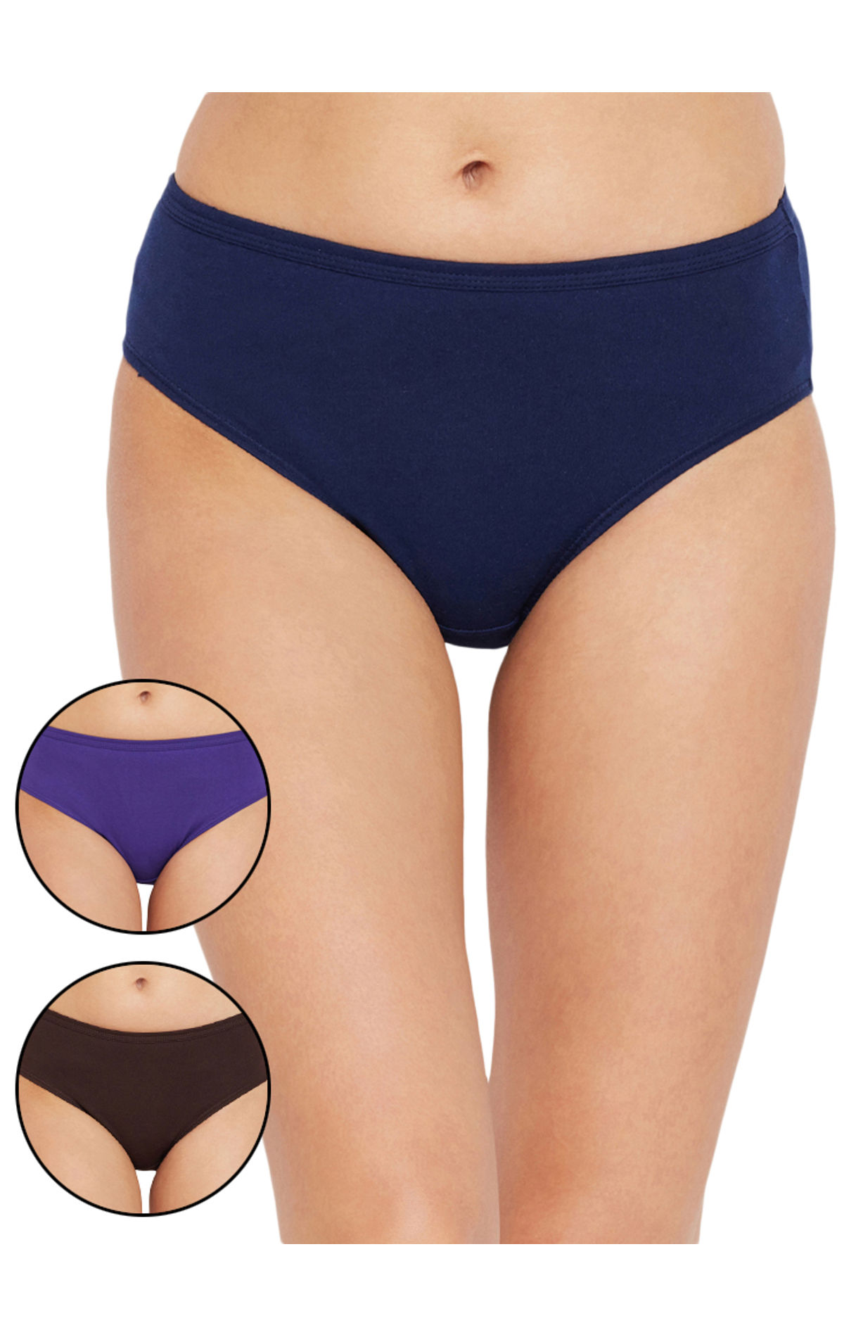 Buy Bodycare Pack Of 3 Solid Mid Waist Hipster Panty - Assorted Online at  Low Prices in India 