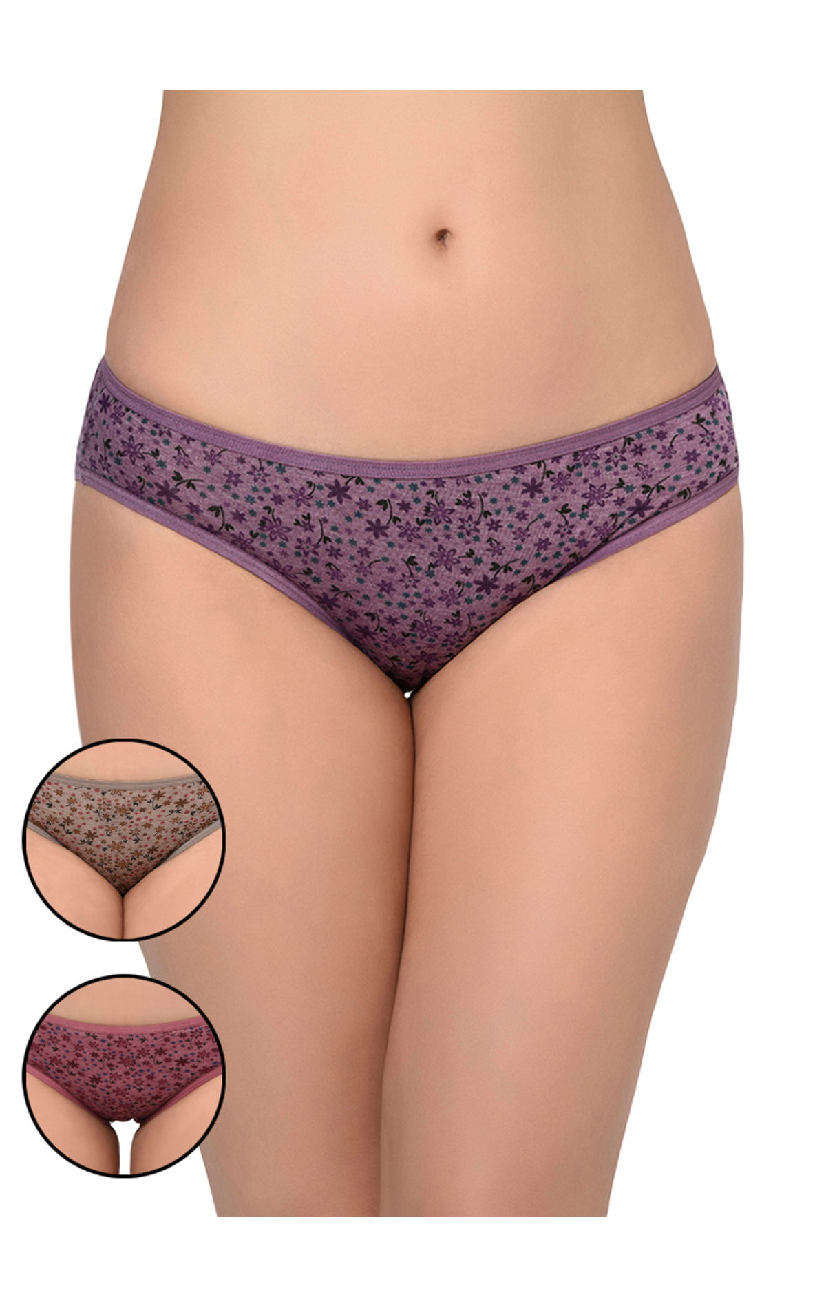 Buy BODYCARE Pack of 6 Dark Printed High Cut Briefs - Multi-Color Online