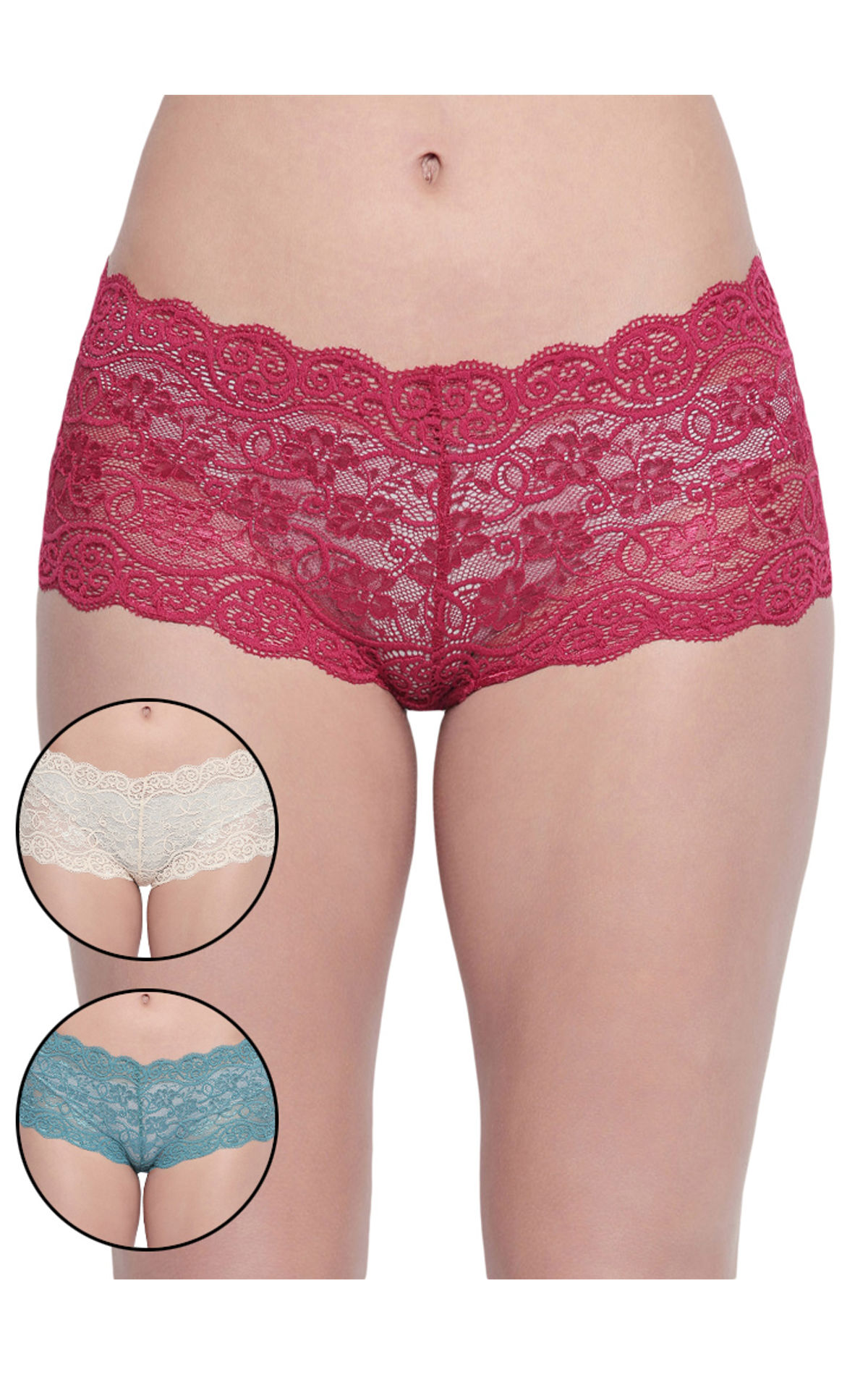 Assorted 3-Pack Lace Hipster Panties