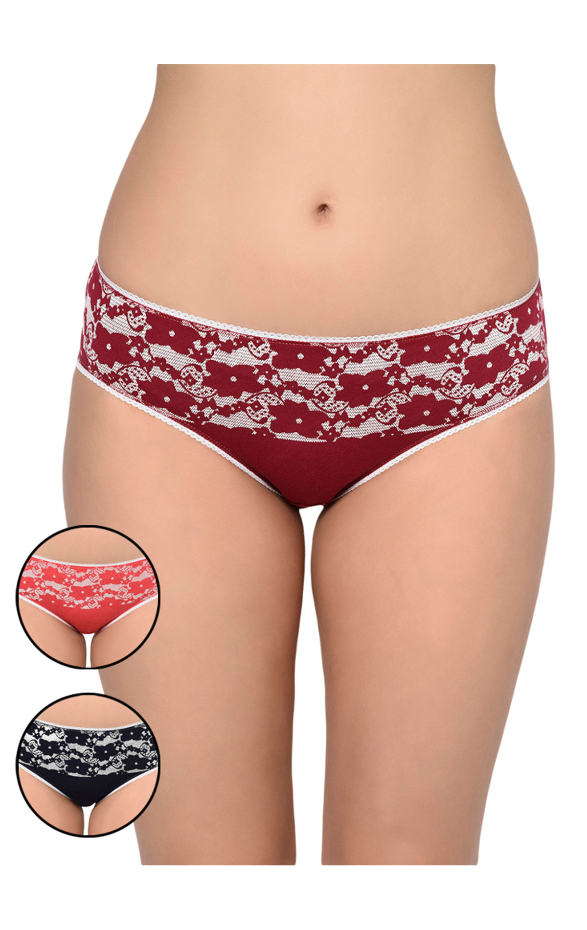 Bodycare Pack Of 3 Printed Panty In Assorted Colors95193pcs 9519
