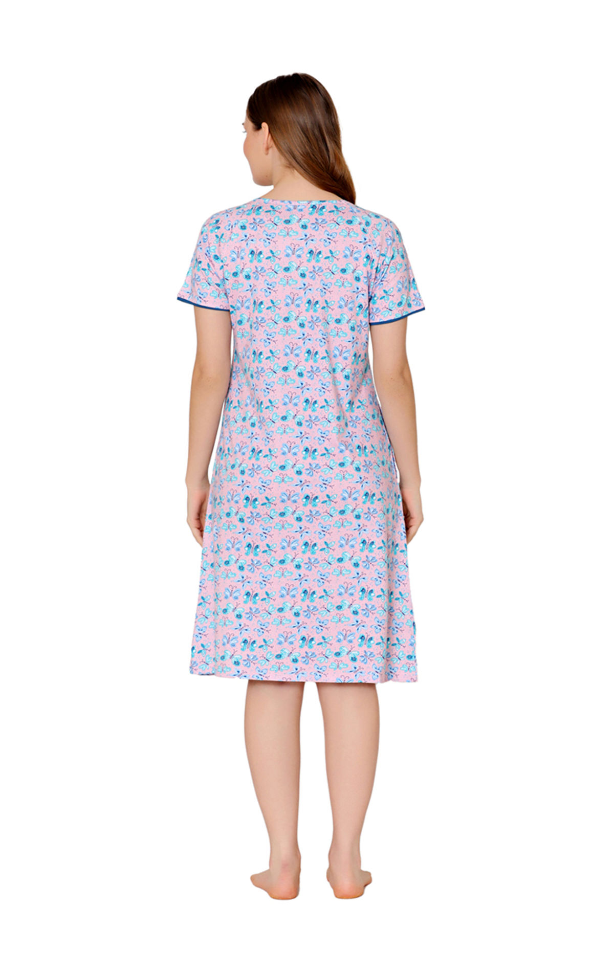 Buy online Round Neck Printed Maternity Nighty from clothing for