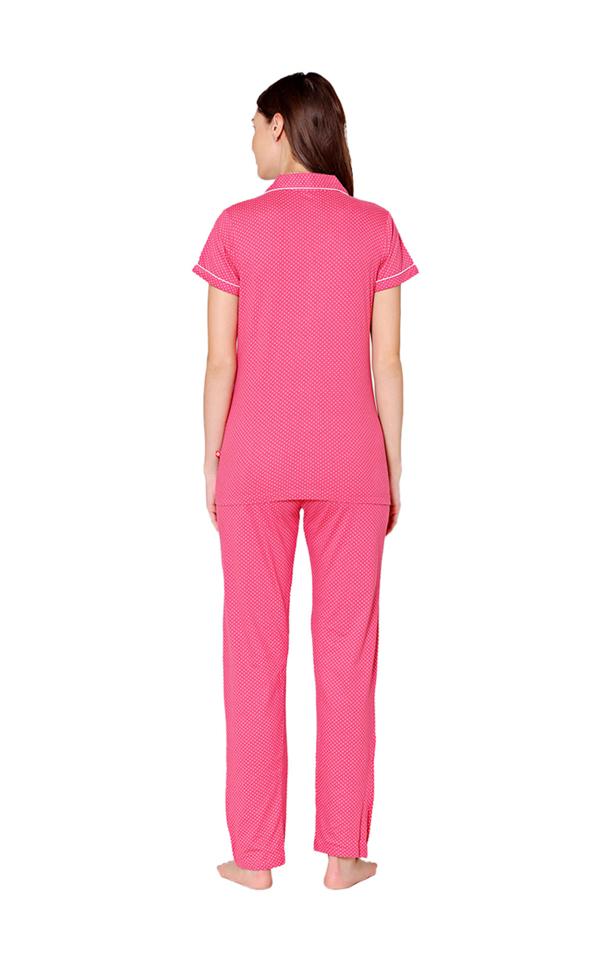 Semi-Stretchable Female 100% Cotton Night Suits, Pink at Rs 899