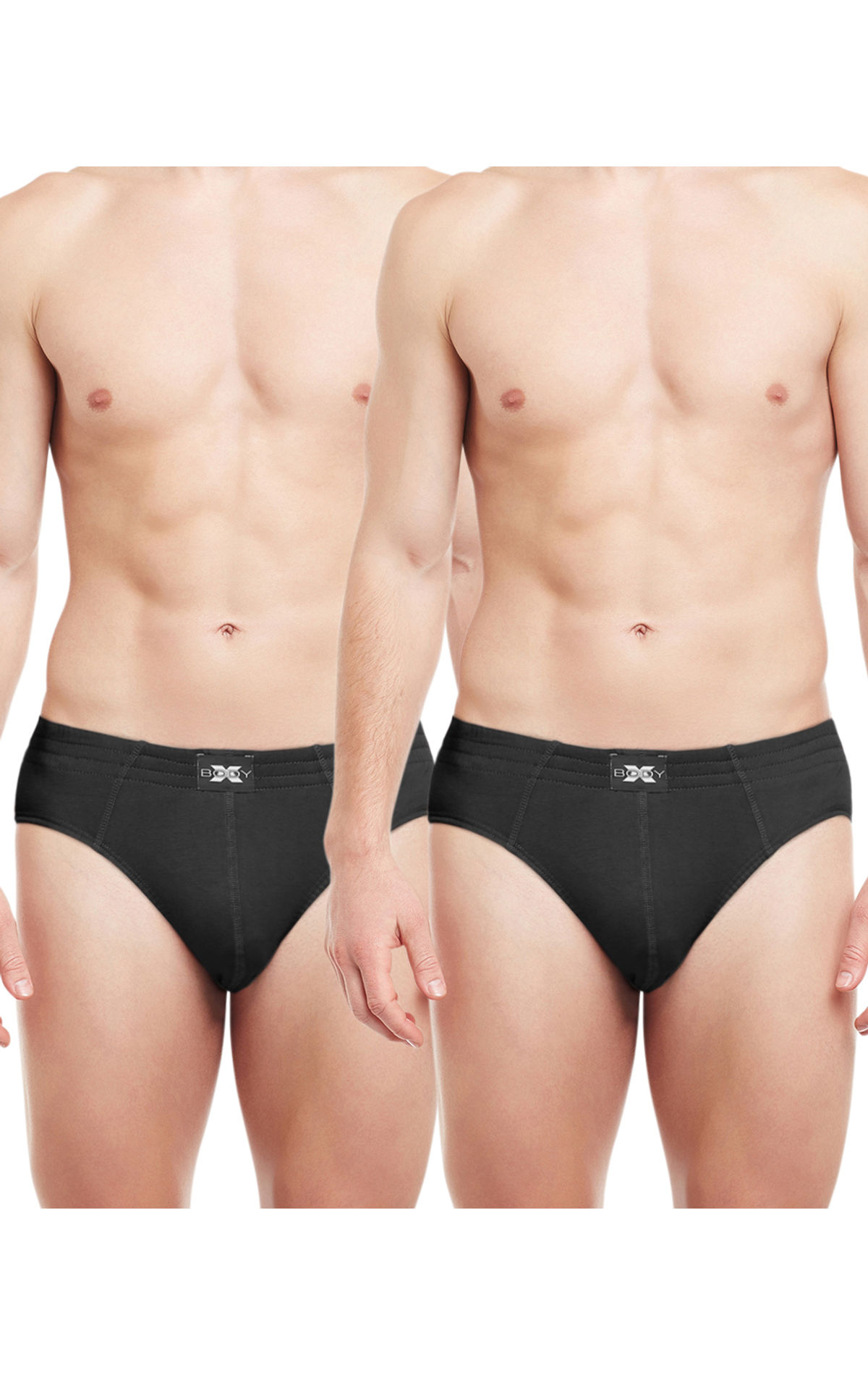 Body X Solid Briefs-pack Of 2-bx13b, Bx13b-Black