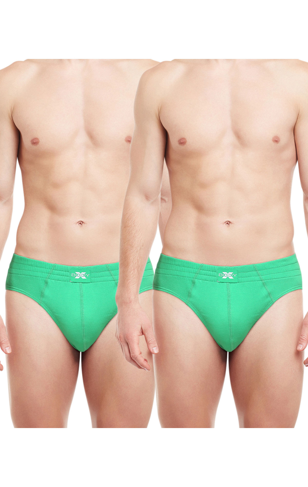 Body X Solid Briefs-pack Of 2-bx13b, Bx13b-green