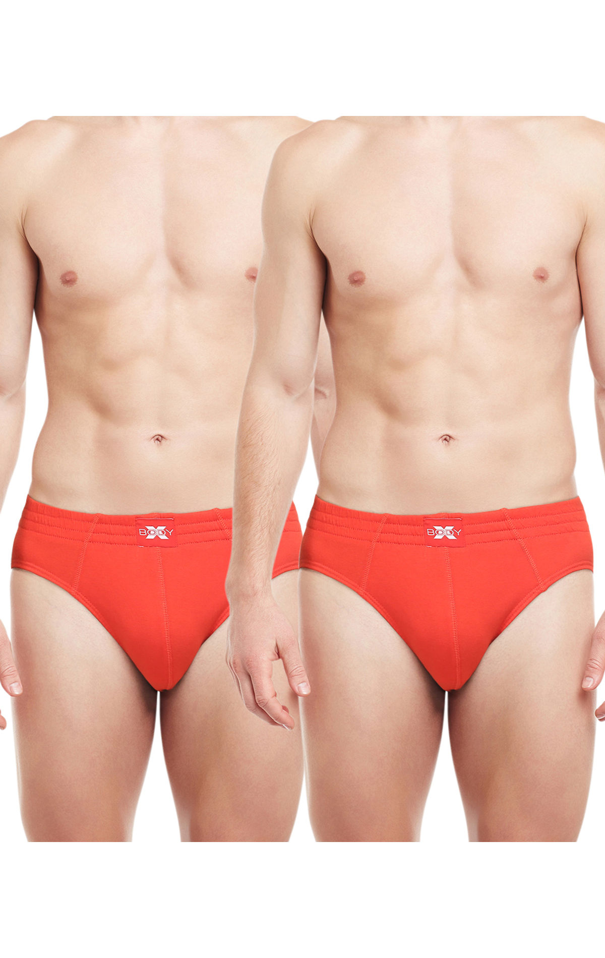 Body X Solid Briefs-pack Of 2-bx13b, Bx13b-red