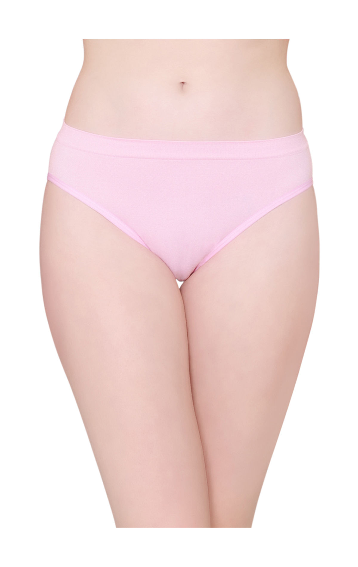 BodyX womens microfiber spandex pink solid seamless premium bikini panty  BX502-pack of 1