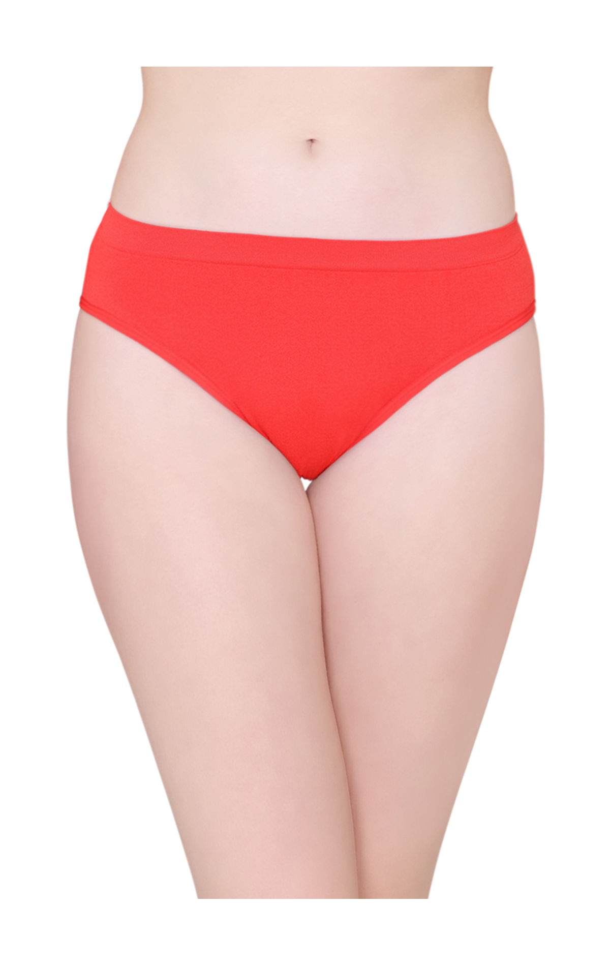 BodyX womens microfiber spandex red solid seamless premium bikini panty  BX502-pack of 1