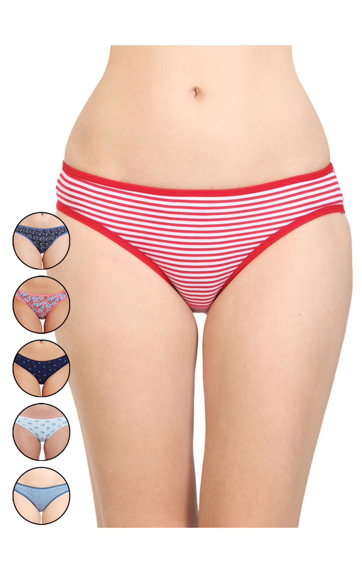 Bodycare Pack Of 6 Printed Bikini Briefs Deluxe Panties In