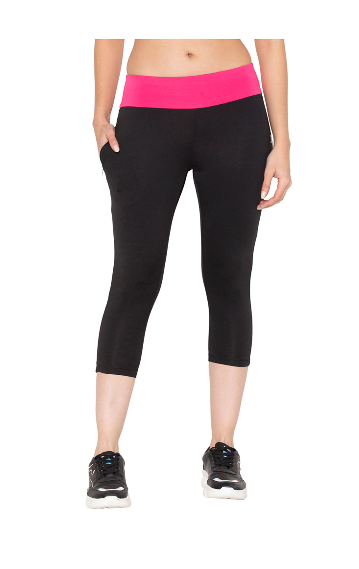 BODYACTIVE Women's High Waisted Yoga Capris with Pockets, Non See