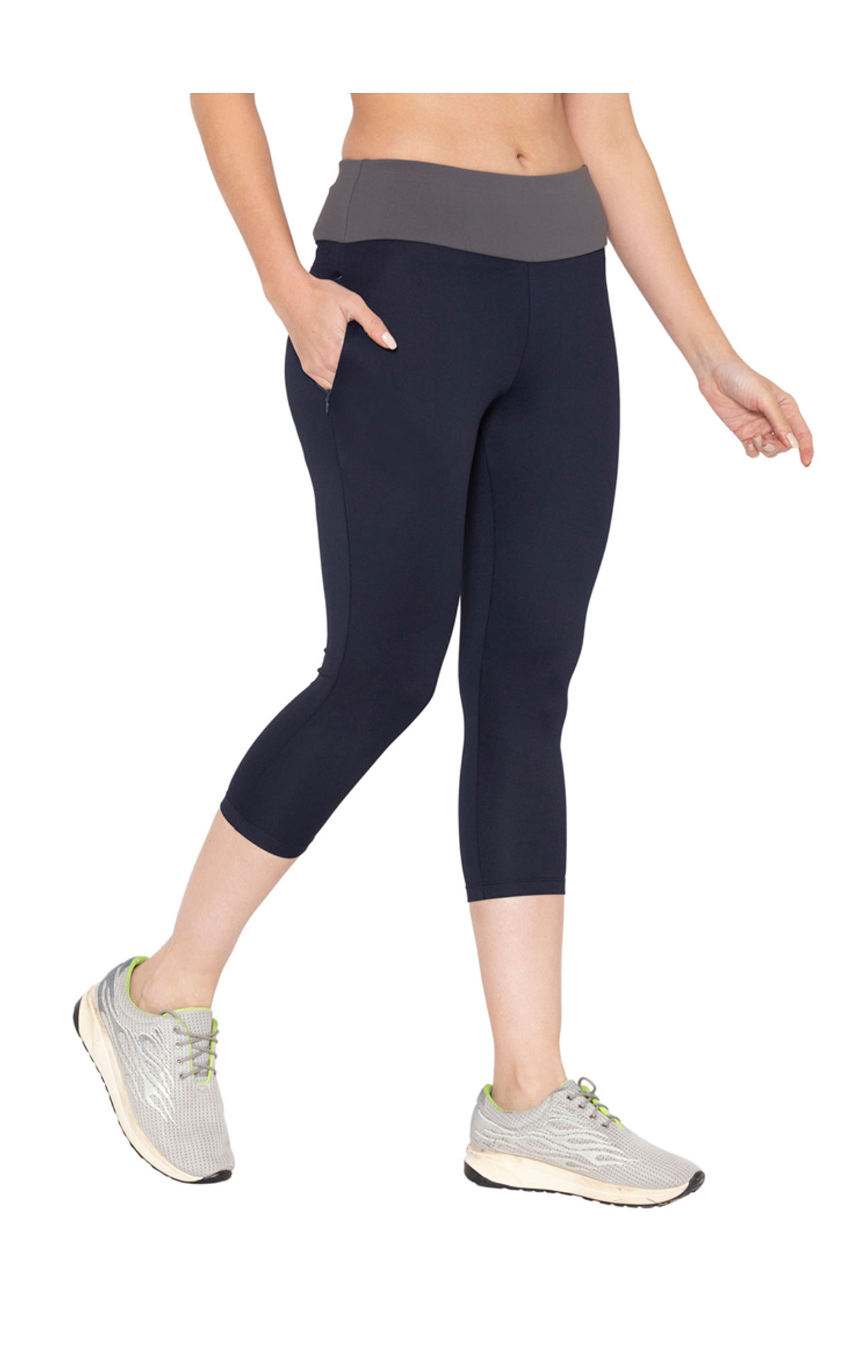 Buy NEW YOUNG Capri Leggings with Pockets for Women High Waisted Workout  Leggings Tummy Control Yoga Pants, 1-navy, Small-Medium at