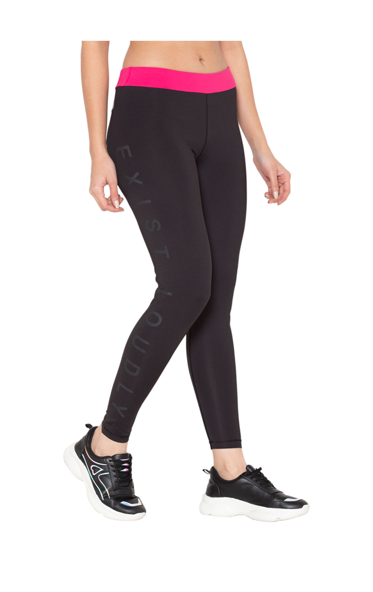 Bodyactive Black Yoga Pants with Pockets for Women, High Waist