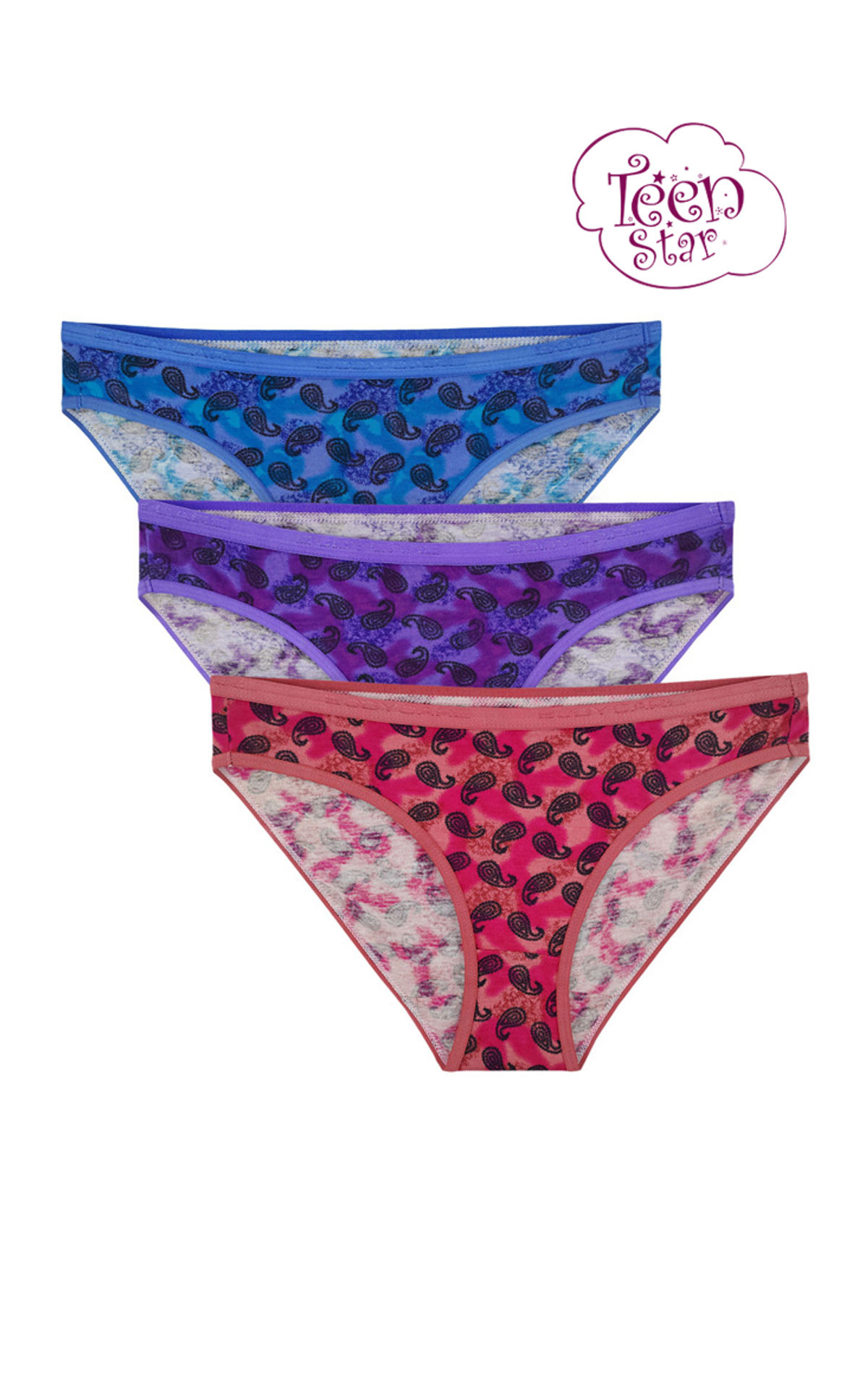 Bodycare 100 Cotton Teenager Panties In Pack Of 3-t-903-assorted, T-903-3pcs-assorted