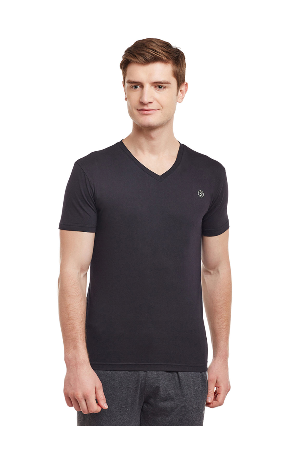 Black V-Neck T-Shirt For Men