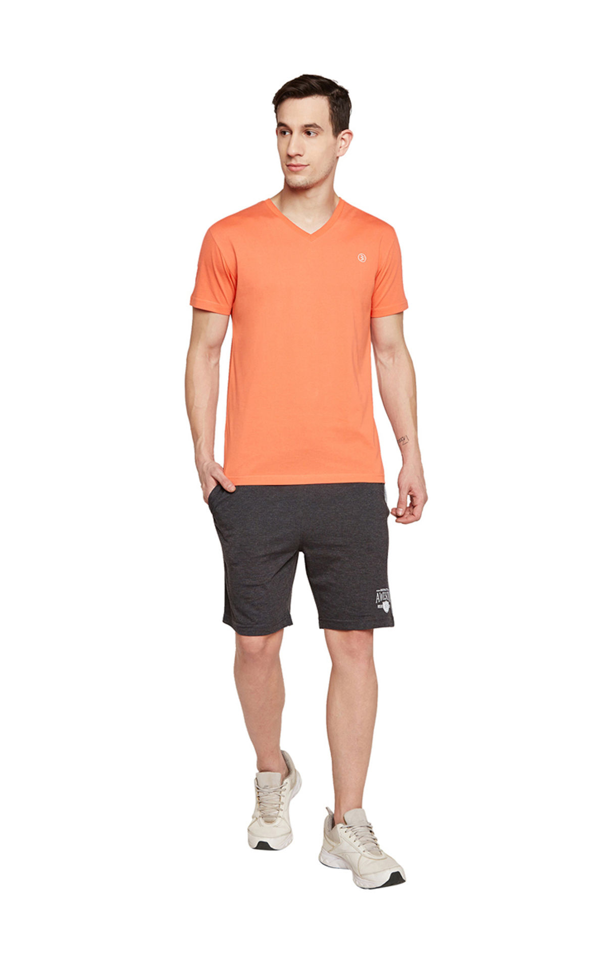 Bodyactive Modern Fit V Neck Half Sleeve T-Shirt for Men-TS60-GOL