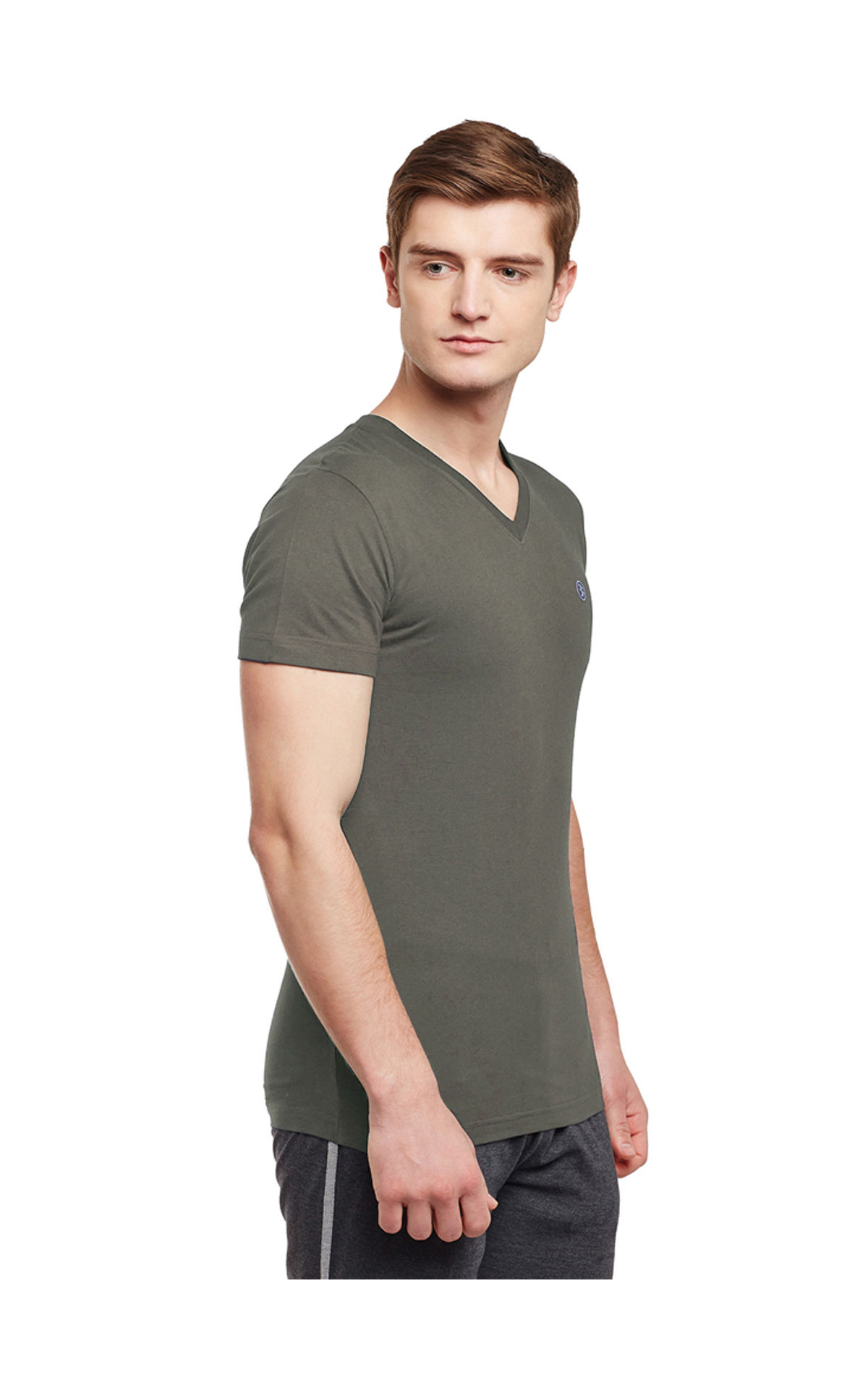 Bodyactive Modern Fit V Neck Half Sleeve T-Shirt for Men-TS60-CYPR