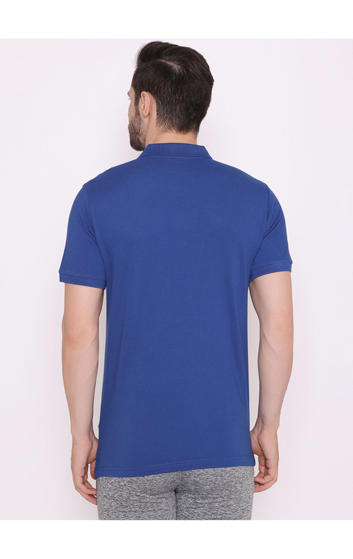 Bodyactive Solid Casual Half Sleeve Cotton Rich V neck Pique Polo