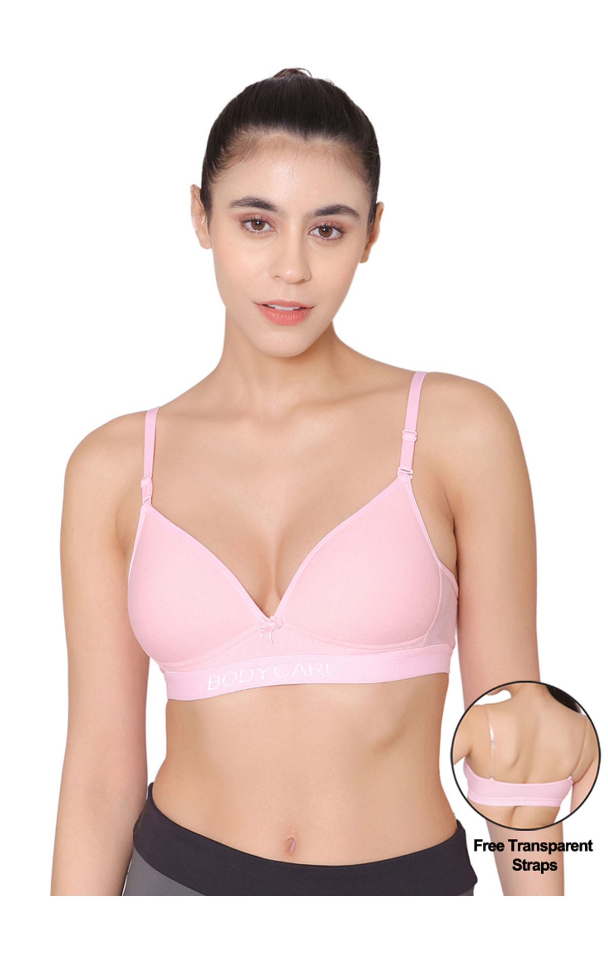 Bodycare Wire Free, Seamless Padded Sports Bra -1606-pink, 1606-pink