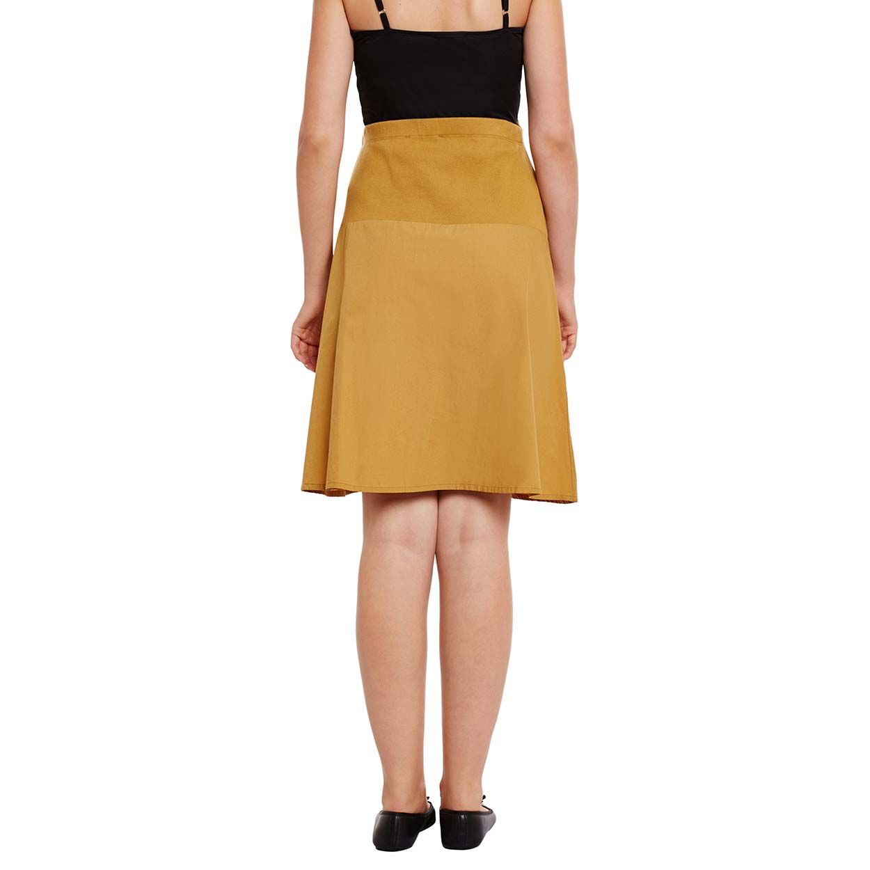 mustard maternity skirt