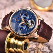 OVERFLY LIGE Automatic Mechanical Multifunction Luxury Men's Watch(NOW IN INDIA)-Brown-Blue