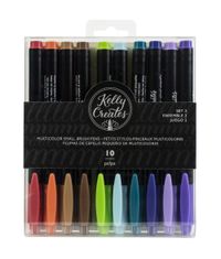 Multicolor Set 2 - Kelly Creates Small Brush Pens 10/Pkg