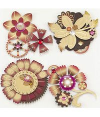 Steampunk Flower Stickers