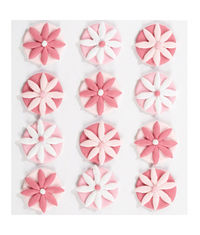 Pink Fondant Flowers 3D Stickers