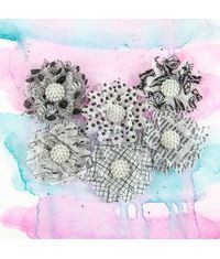 Dice 2" - Vellum Flowers - 5/Pkg