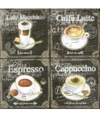 Napkin - Types Of Coffee (Decoupage Napkin)