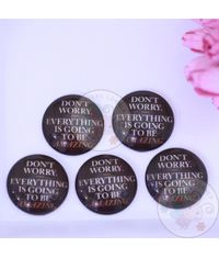 Small Round Glass Cabochon - Be Happy