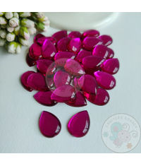 Big Magenta Kundan Stones Tear Drop (Flat Back)