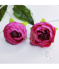 Cabbage Fabric Roses - Dark Pink