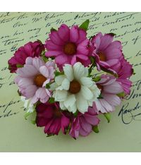 PINK/WHITE - Mulberry Daisy Flower Combo