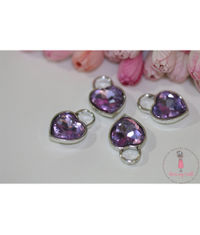 Crystal Heart Charm - Mauve