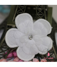 Soft Fabric Flower - White
