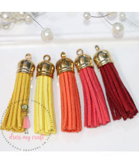 Medium Faux Leather Tassel - Sunshine