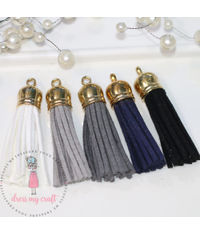 Medium Faux Leather Tassel - Ebony & Ivory 